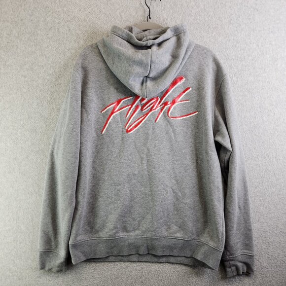 Jordan Hoodie Mens M Gray Flight Air Essentials Fleece Pullover Jumpman - Picture 4 of 14